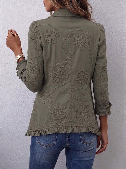 Ascensión | Chaqueta Bordada con Volantes - vista detalle