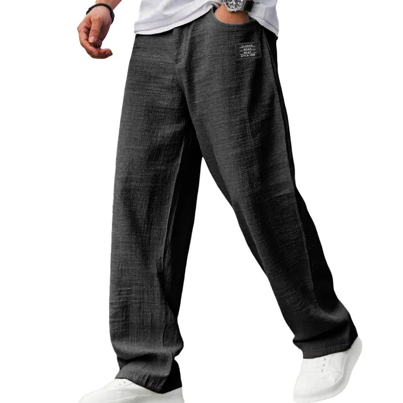 Mario - Pantalones ligeros de corte recto
