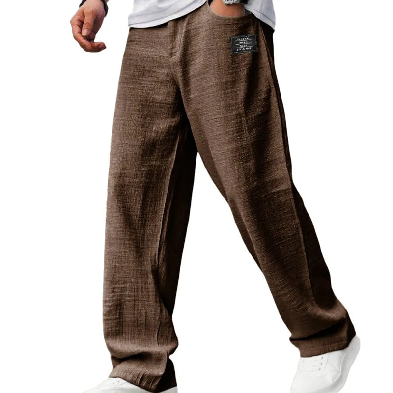 Mario - Pantalones ligeros de corte recto