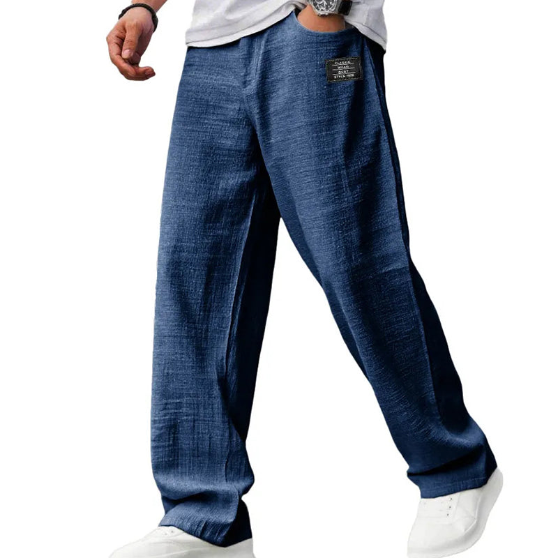 Mario - Pantalones ligeros de corte recto