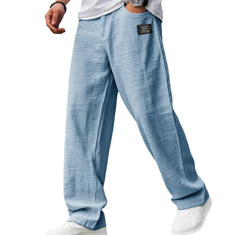 Mario - Pantalones ligeros de corte recto