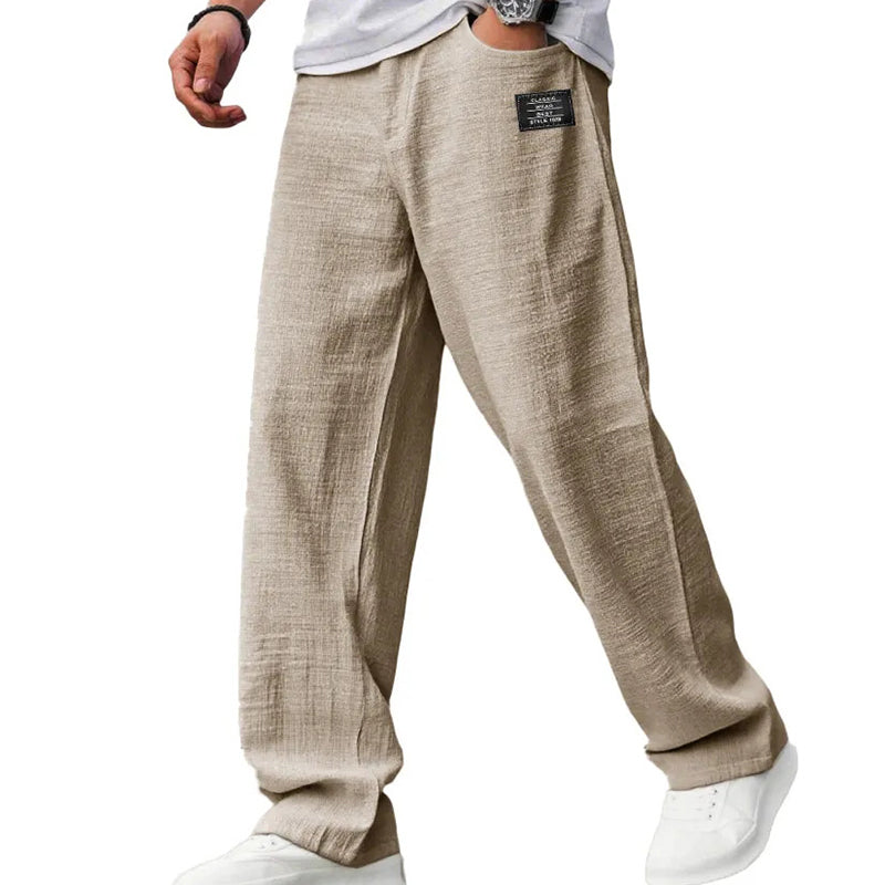 Mario - Pantalones ligeros de corte recto