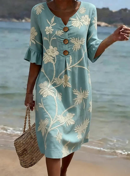 Marisa -  Vestido informal de mujer con estampado floral.